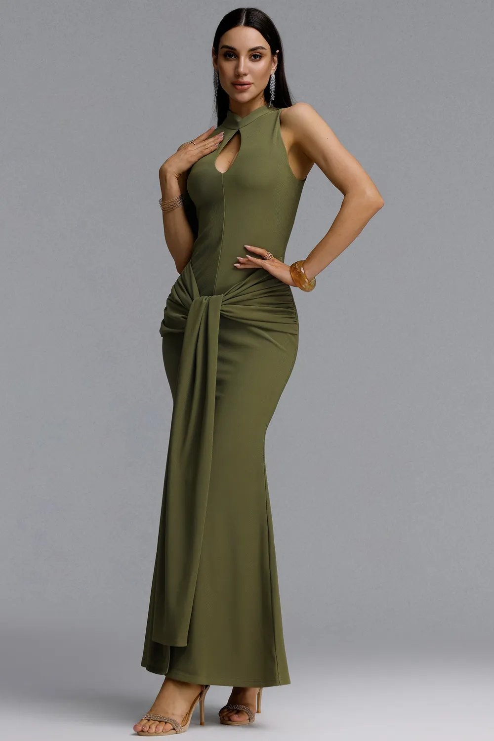 Bella Barnett Sukia Chic abito sirena verde L cut-out