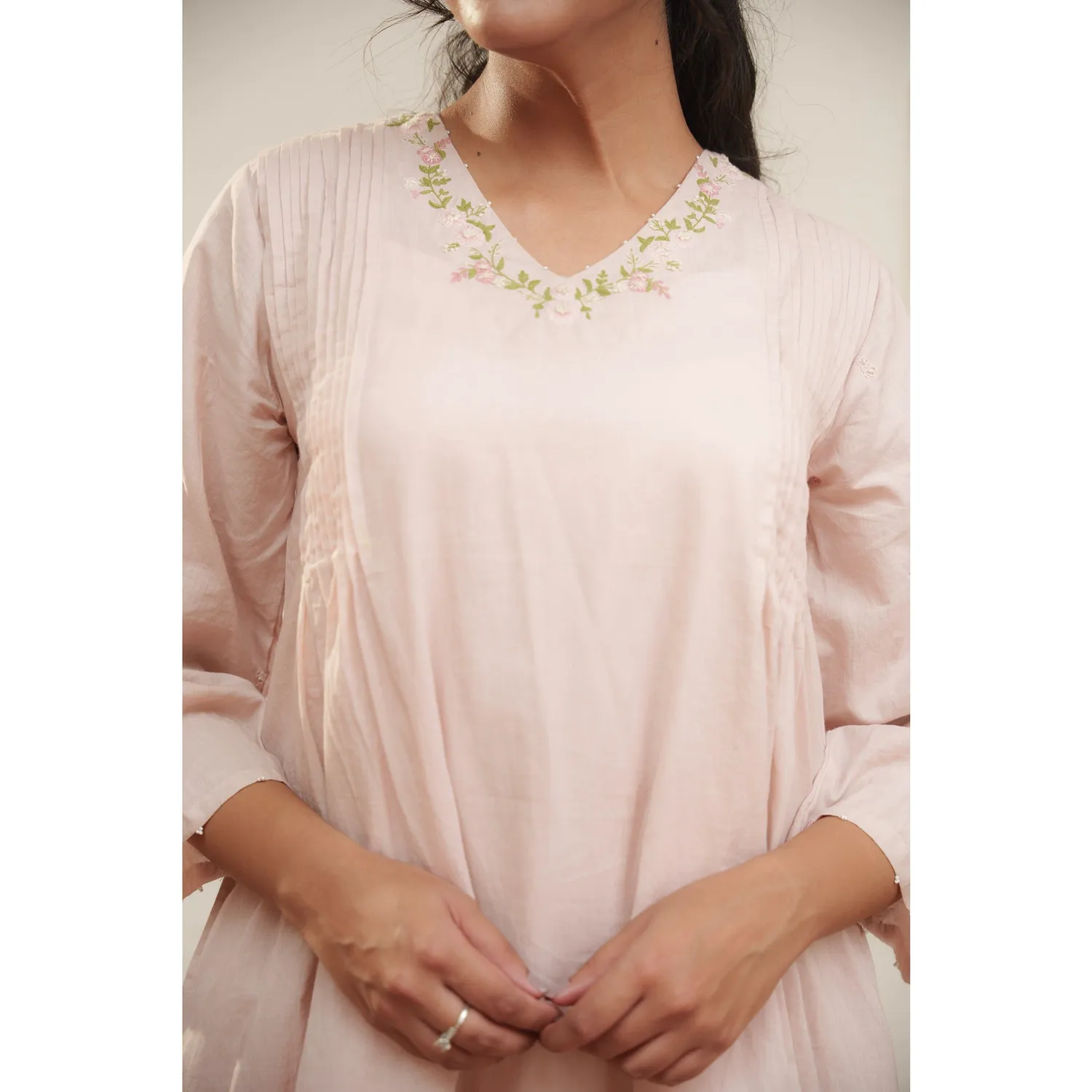 Our Dve Capsule 9 top rosa cotone manica lunga