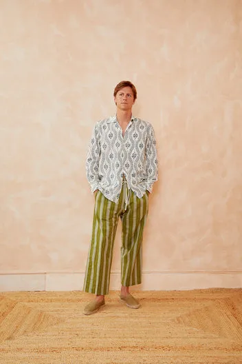 Dahlia Harry camicia fiori blu collo anni 70