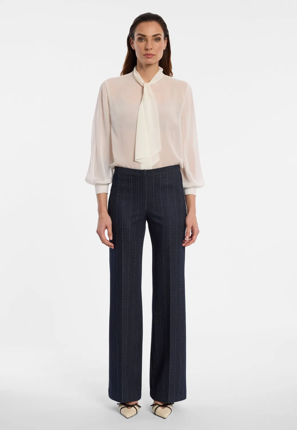 Ana Alcazar Enliro pantaloni bootcut gessati blu