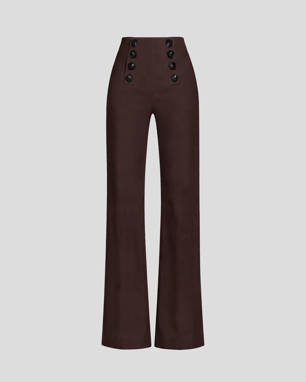 Violante Nessi Davinhor pantaloni marrone lana crepe