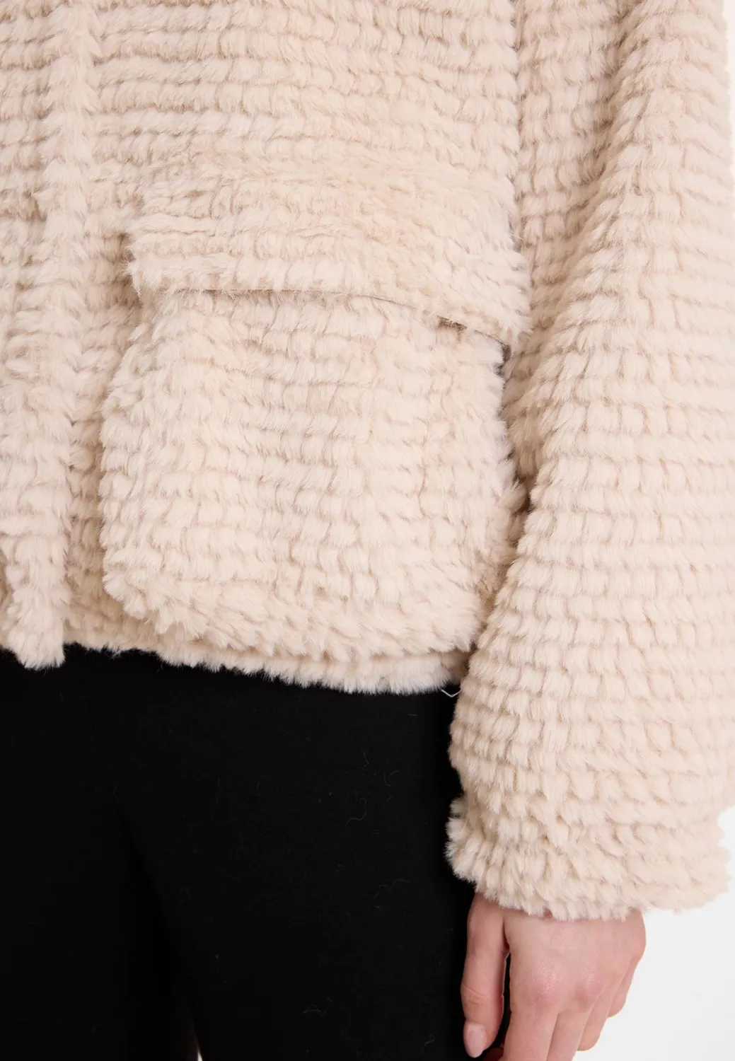 Ana Alcazar Abasi giacca peluche bianco