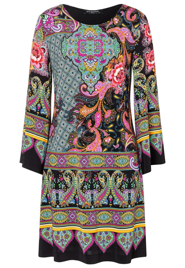 Ana Alcazar Saabea abito tunica paisley jersey