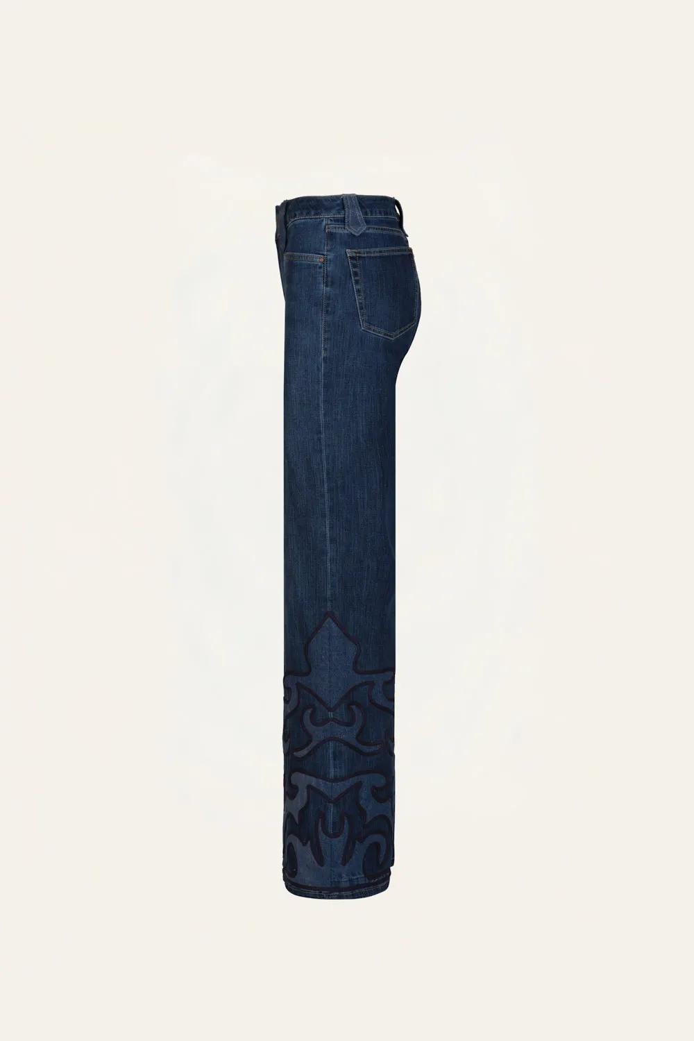 Johanna Ortiz Edge Stitch pantaloni jeans denim blu