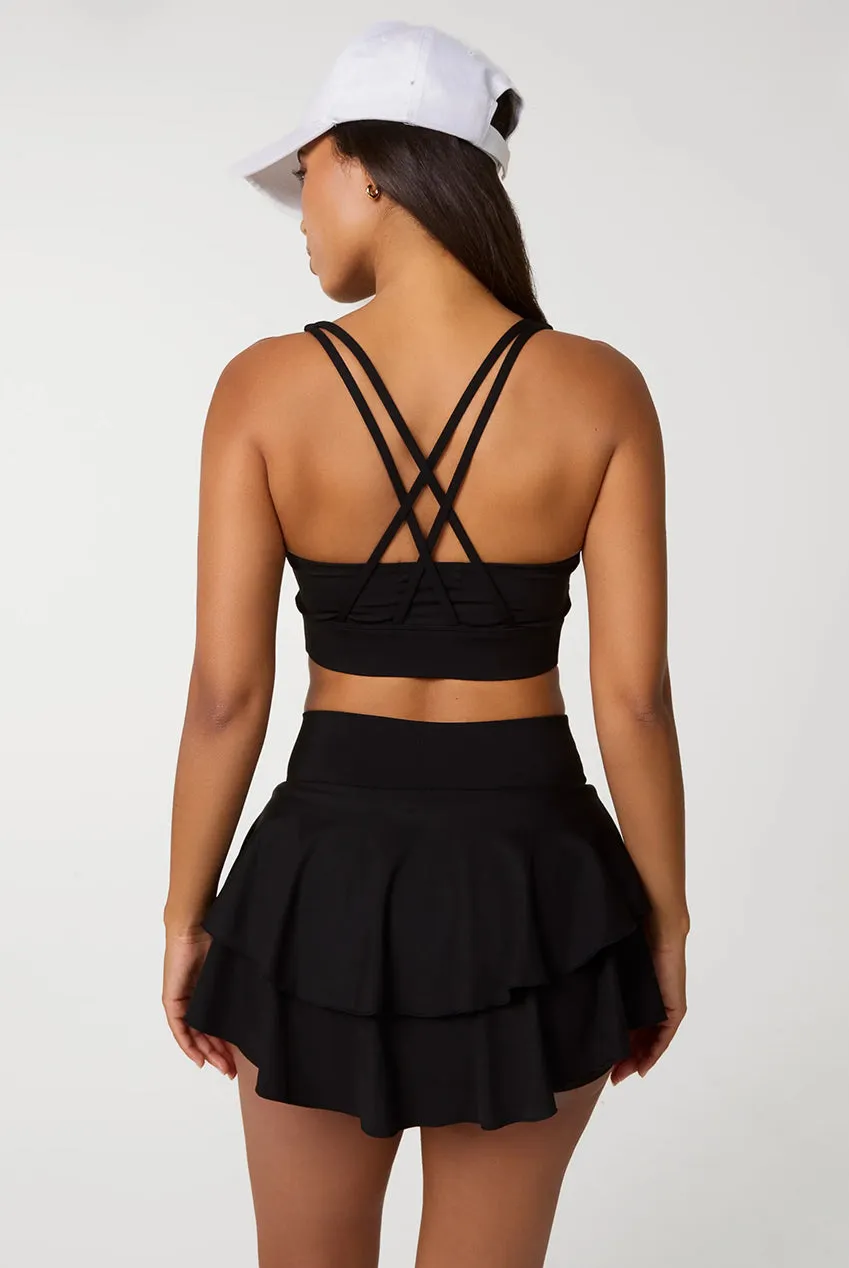 Pink Vanilla Crossback Active crop top nero sportivo