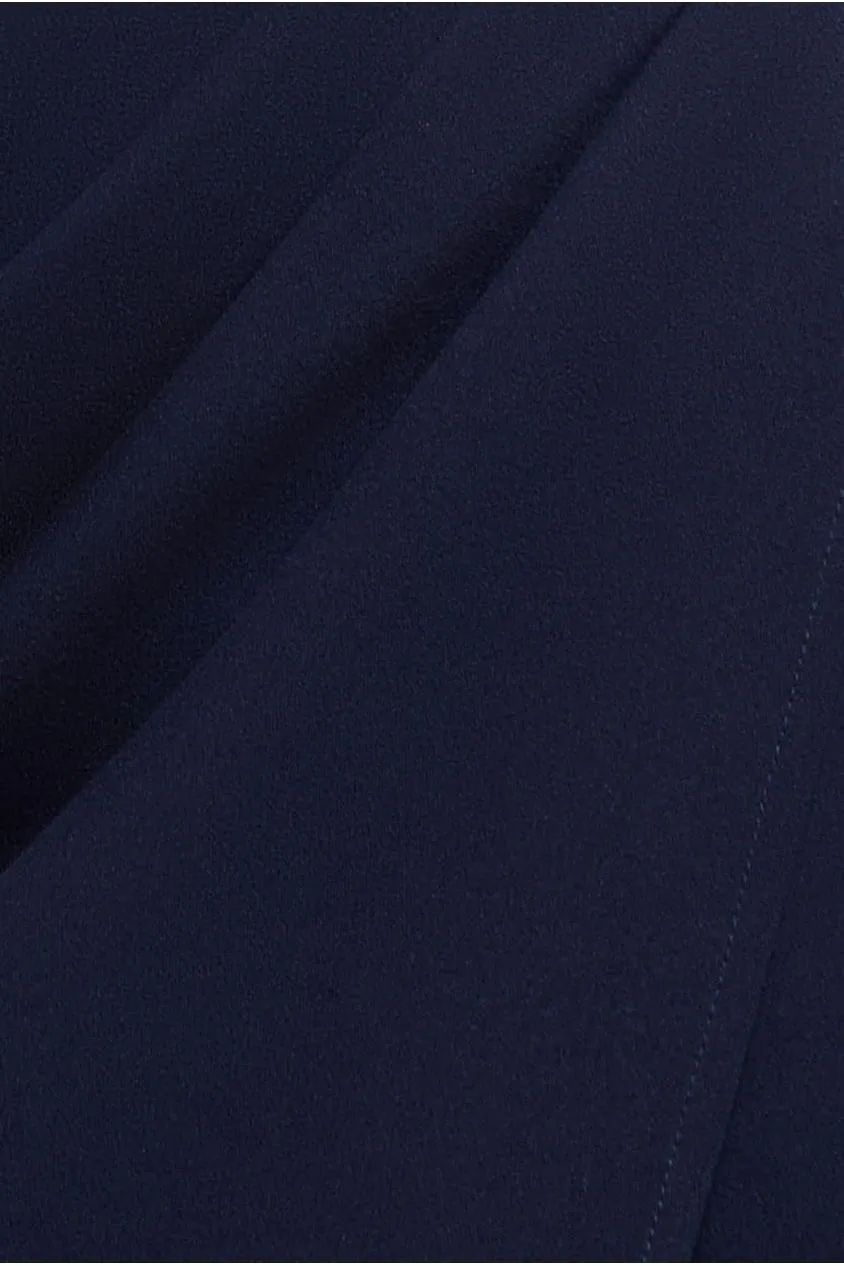 Goddiva spalle scoperte abito midi blu navy scuba