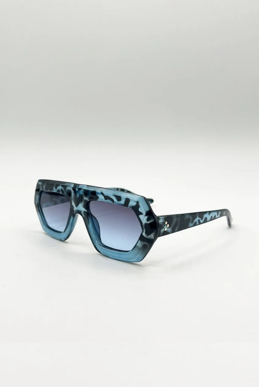 SVNX Flat SG2500620 occhiali da sole blu leopardato cat.2