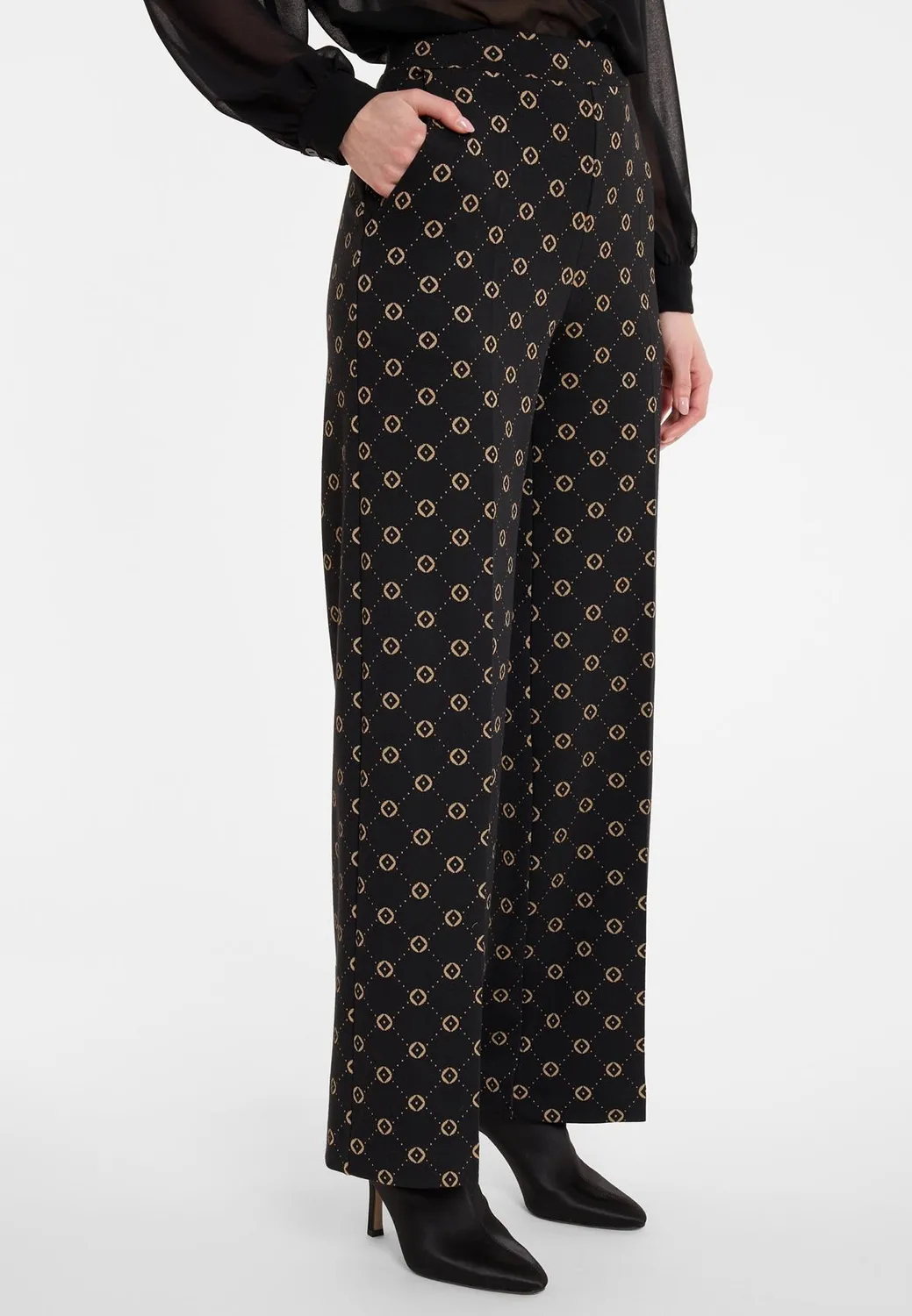 Ana Alcazar Arola pantaloni lunghi stampa oro