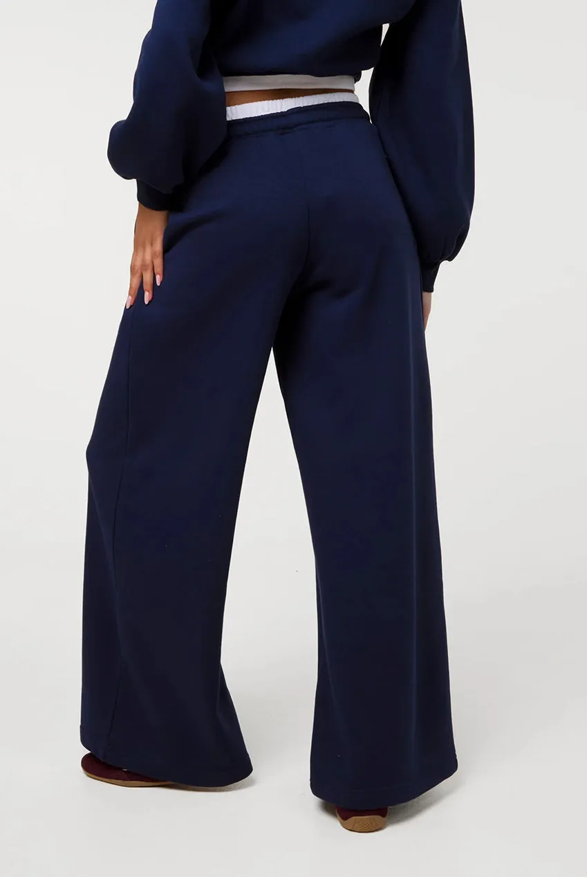 Pink Vanilla Contrast Waist joggers navy cotone