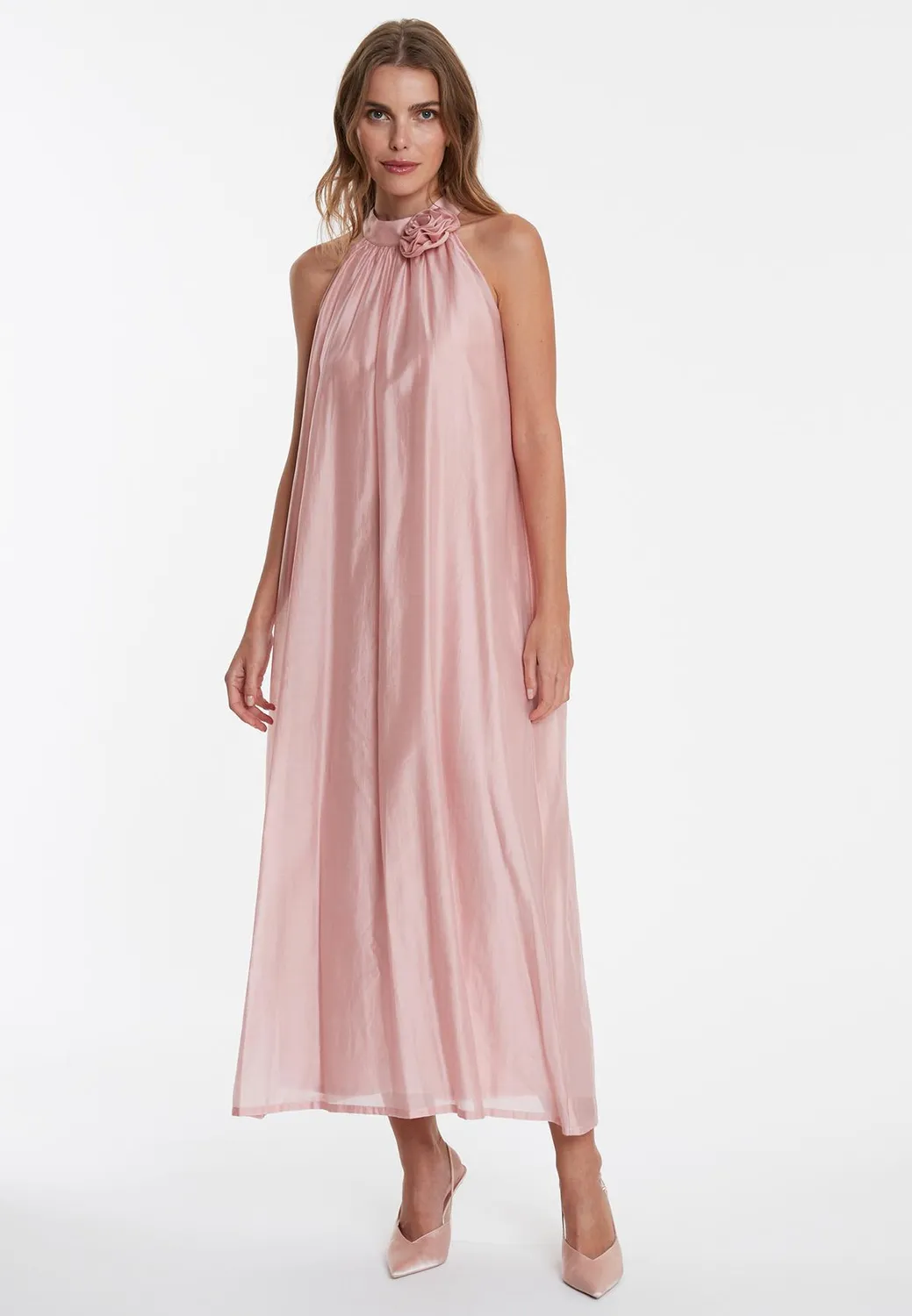 Ana Alcazar Wakasy abito maxi rosa cerimonia