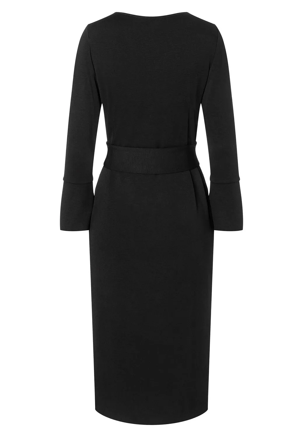 Ana Alcazar Mehea abito tubino nero jersey ufficio