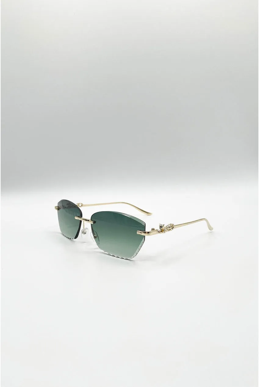 SVNX Cat Eye occhiali da sole verdi lente scura UV400