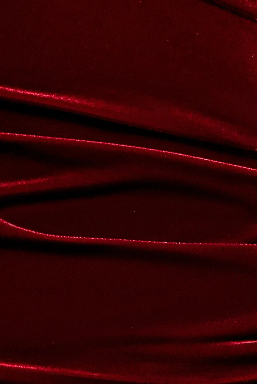 Goddiva Velvet Off Shoulder Pleated abito maxi vino velluto