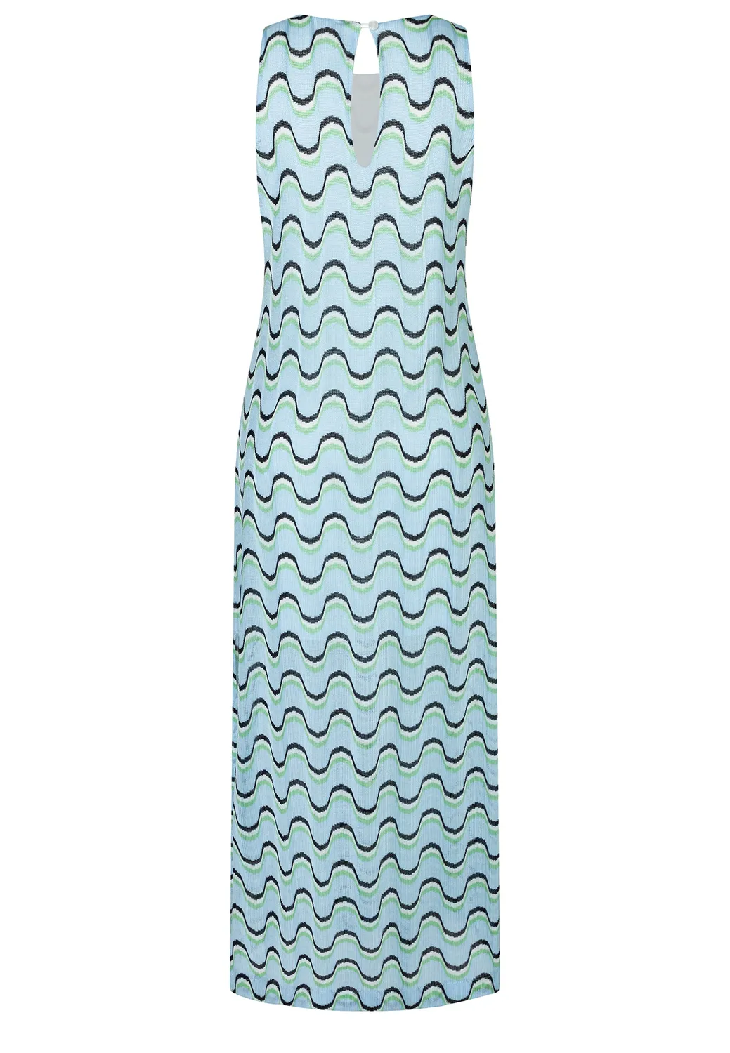 Ana Alcazar Dinea abito maxi onde azzurre