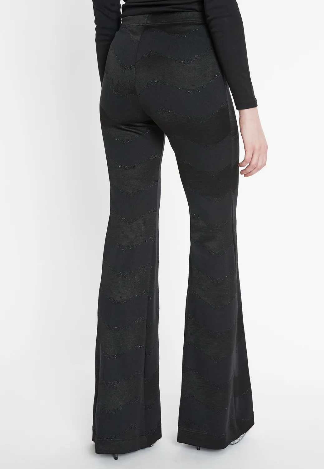Ana Alcazar Saponi pantalone zampa nero lurex
