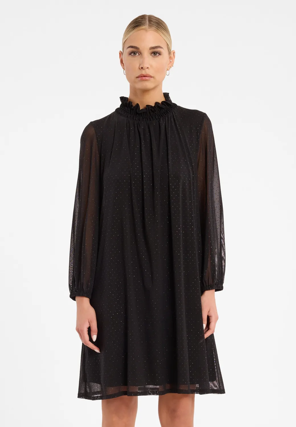 Ana Alcazar Cida abito linea A nero glitter