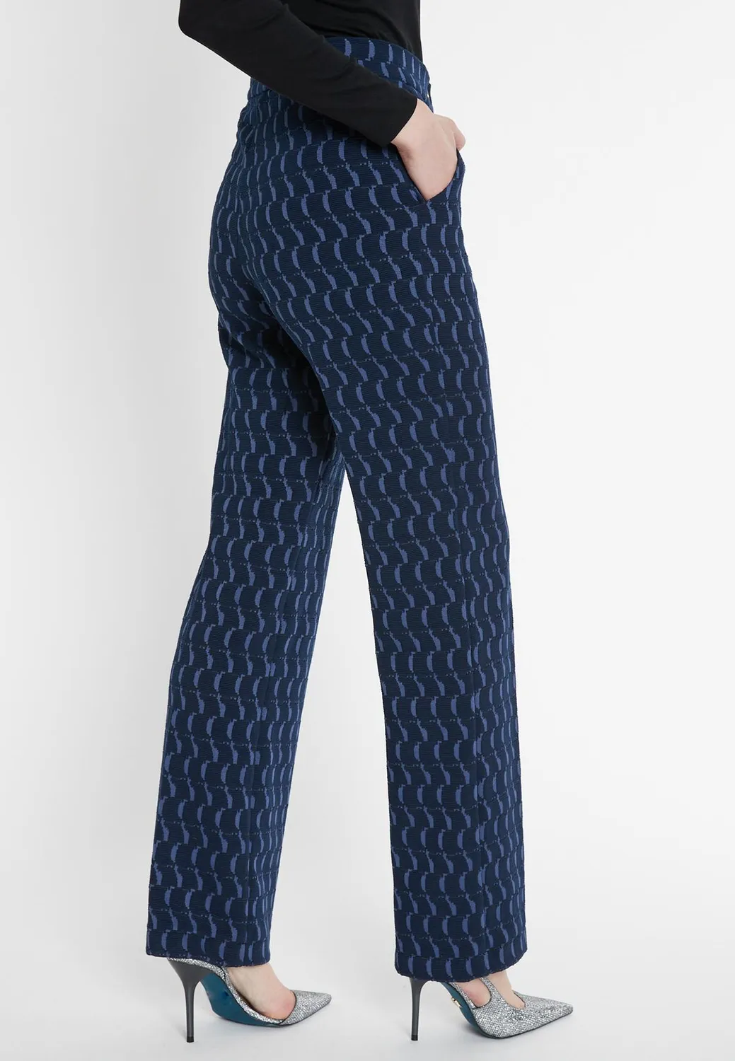 Ana Alcazar Siwana pantaloni jacquard blu