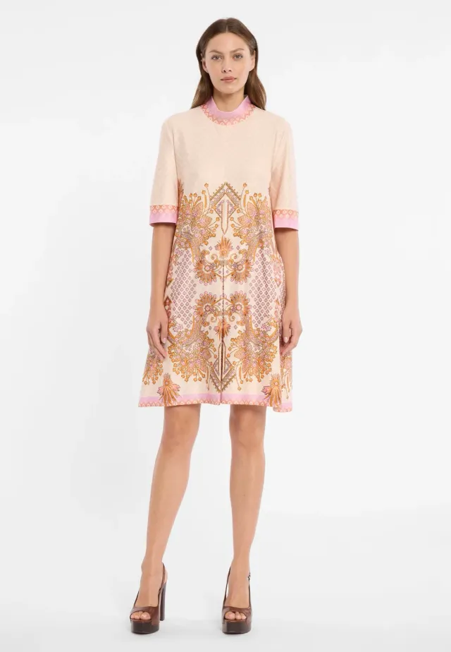 Ana Alcazar Dorali abito corto beige fantasia ocra