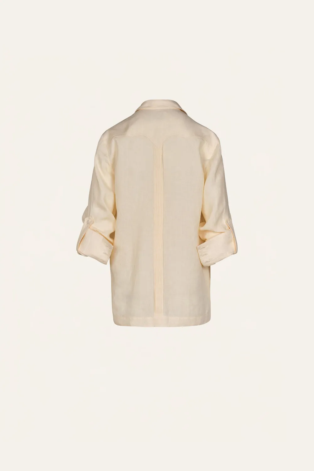 Johanna Ortiz Manly Guayabera camicia lino ecru