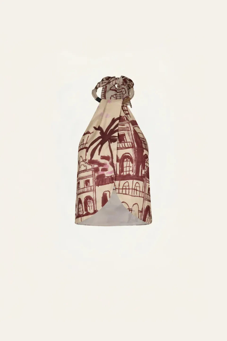 Johanna Ortiz The Root top lino halter ecru vino