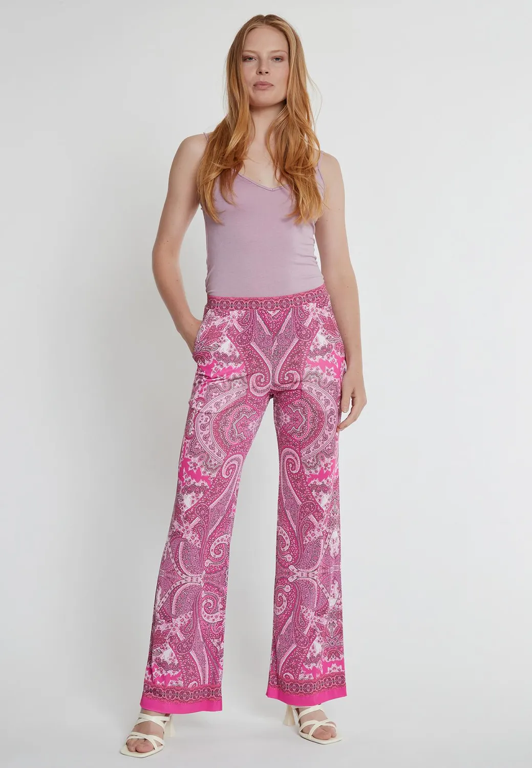 Ana Alcazar Kimea pantaloni jersey stampa paisley