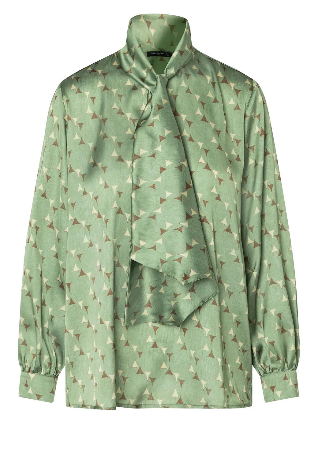 Ana Alcazar Elibey camicia raso menta fiocco
