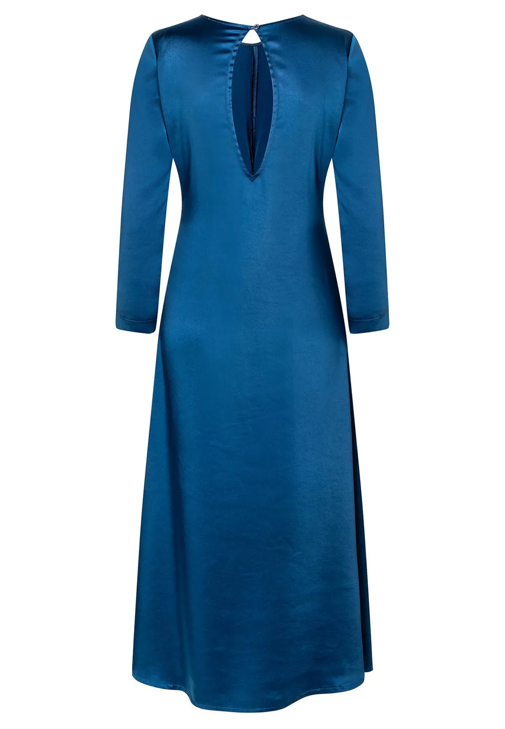 Ana Alcazar Sibea abito midi blu in raso con nodo