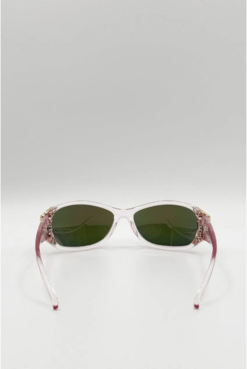 SVNX Butterfly occhiali sole rosa avvolgenti