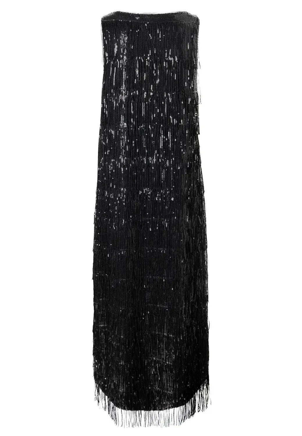 Ana Alcazar Tabby abito paillettes nero midi