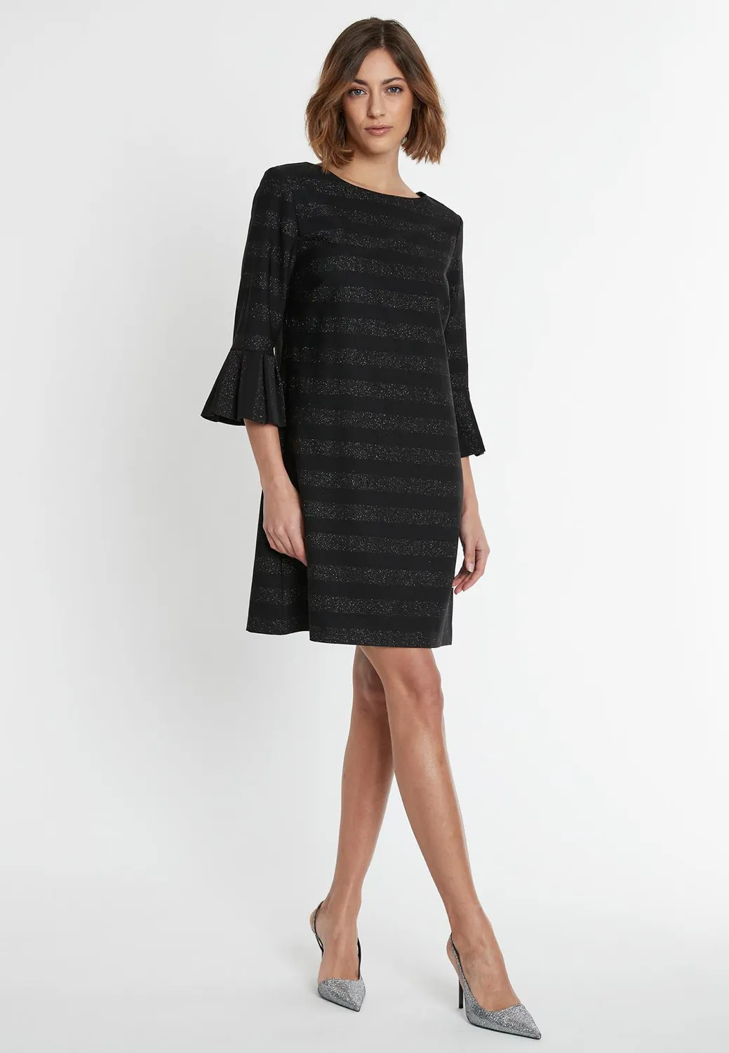 Ana Alcazar Samea abito linea A nero lurex