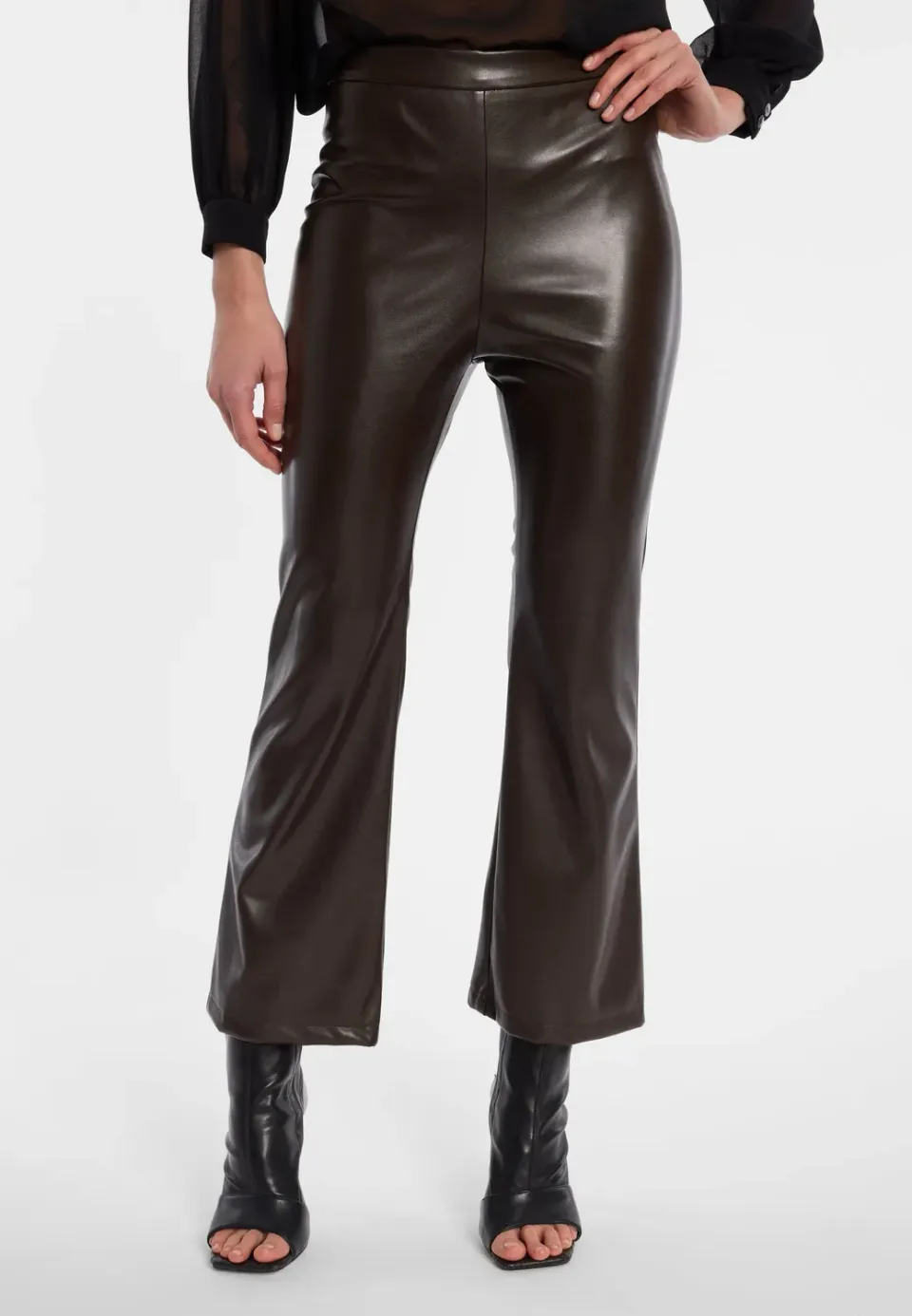 Ana Alcazar Elurima pantaloni cropped svasati marrone