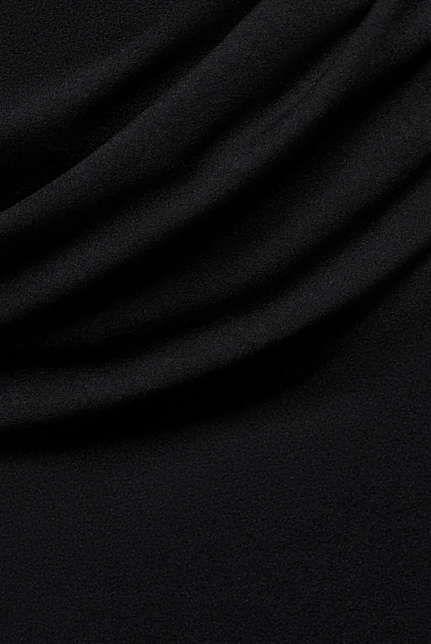 Goddiva abito nero scuba crepe lungo scollo quadrato
