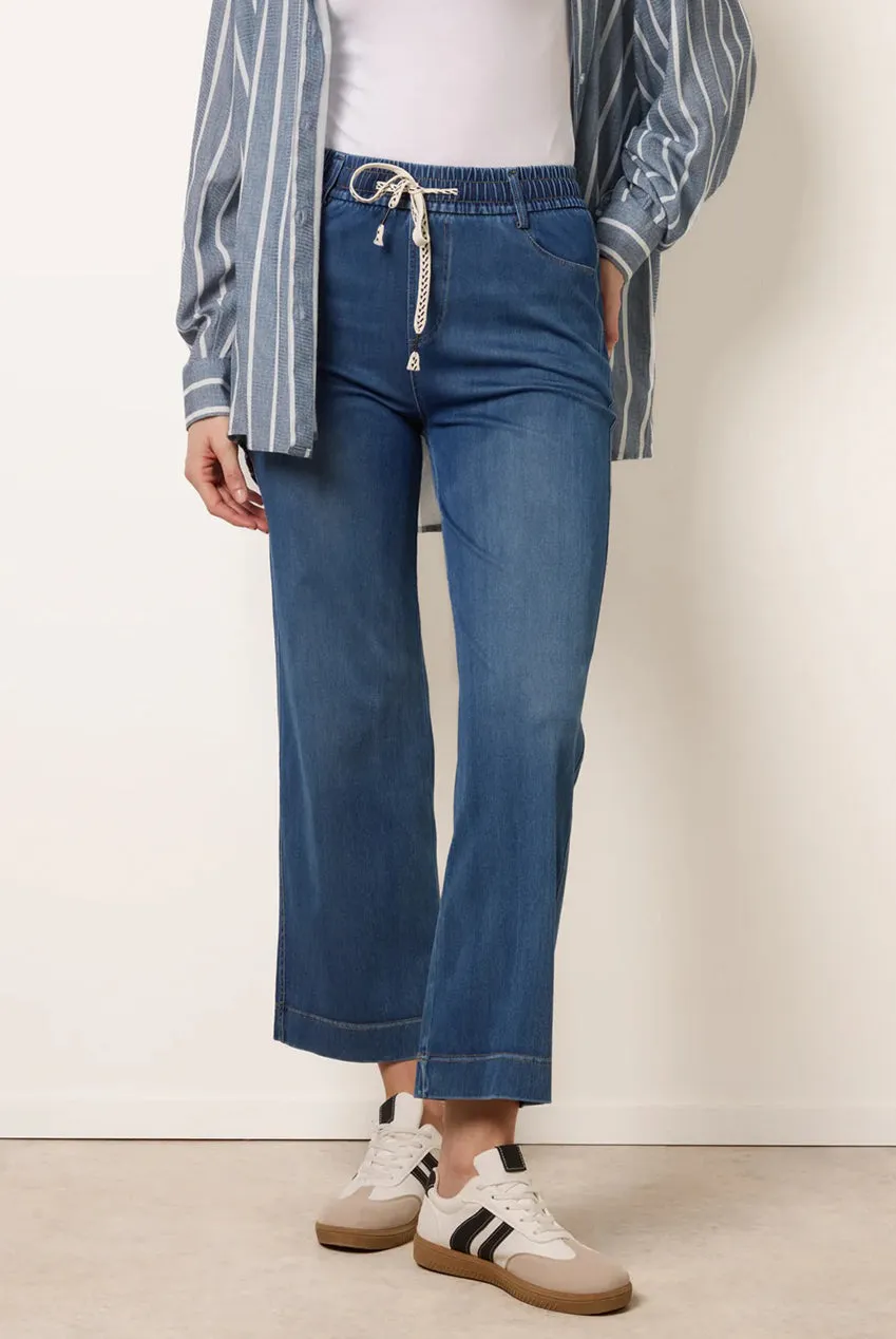 Blue Vanilla Elasticated Waist jeans denim blu flare elastici