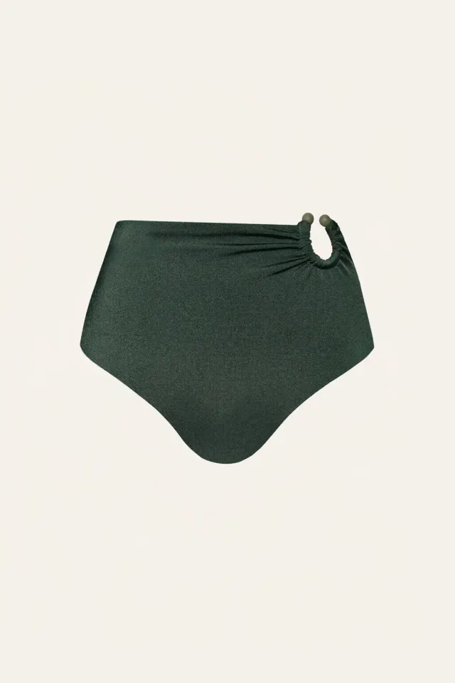 Johanna Ortiz Taita slip bikini verde scuro vita alta