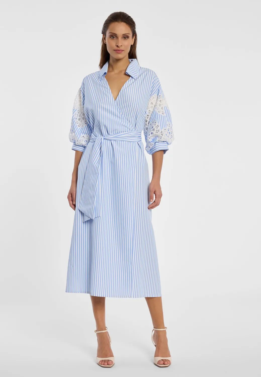 Ana Alcazar Dazra abito camicia midi a righe