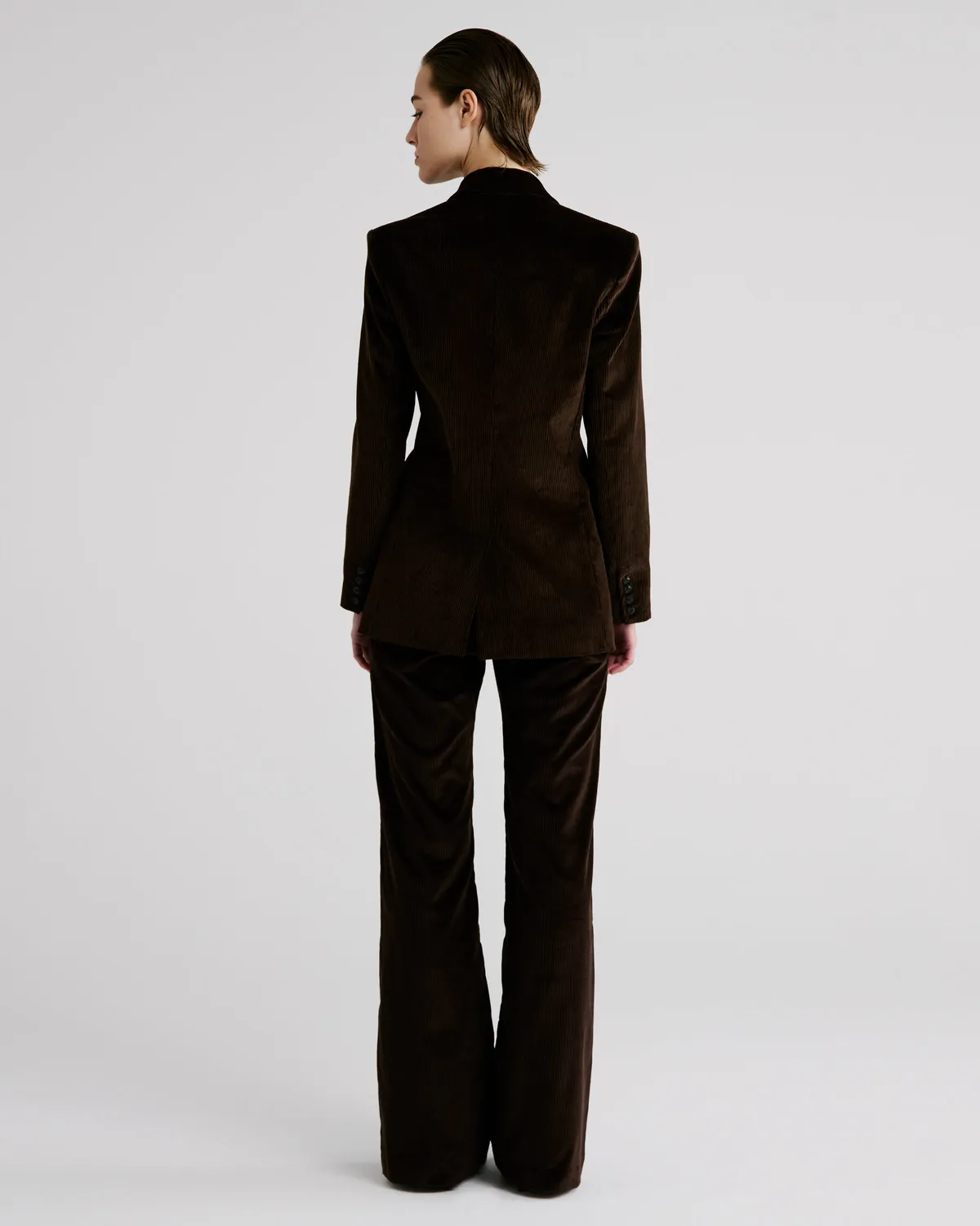 Violante Nessi Sugar blazer velluto marrone doppiopetto