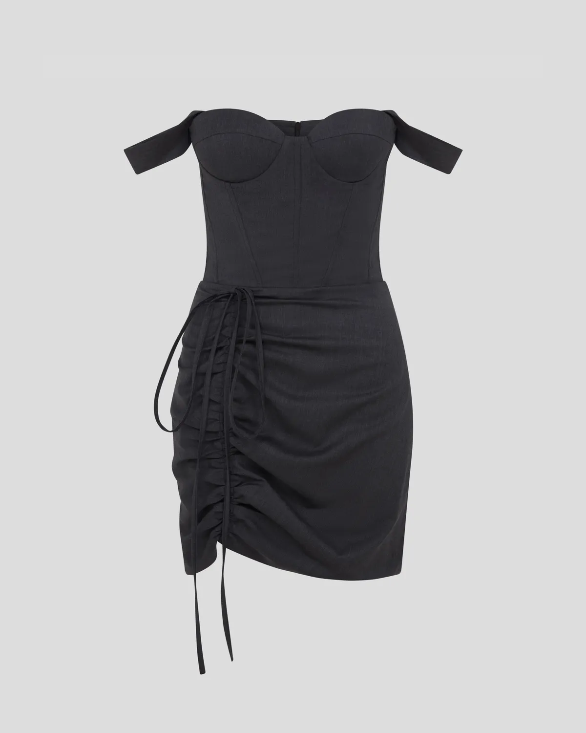 Violante Nessi Montale abito bustier lana grigio