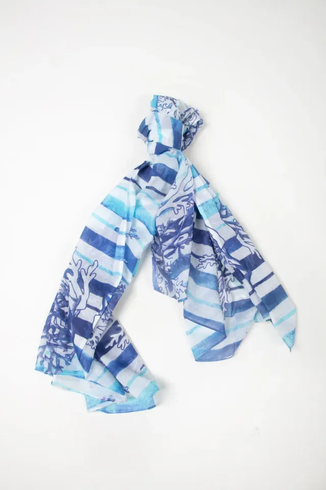 Antica Sartoria ER014 foulard turchese one size cotone corallo