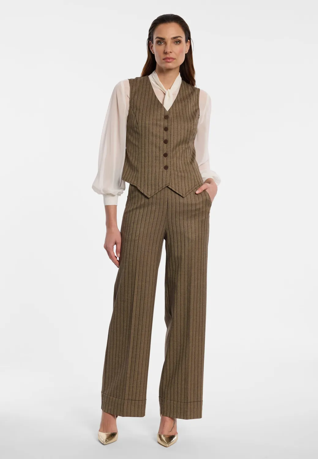 Ana Alcazar Endessa pantaloni marlene gessato