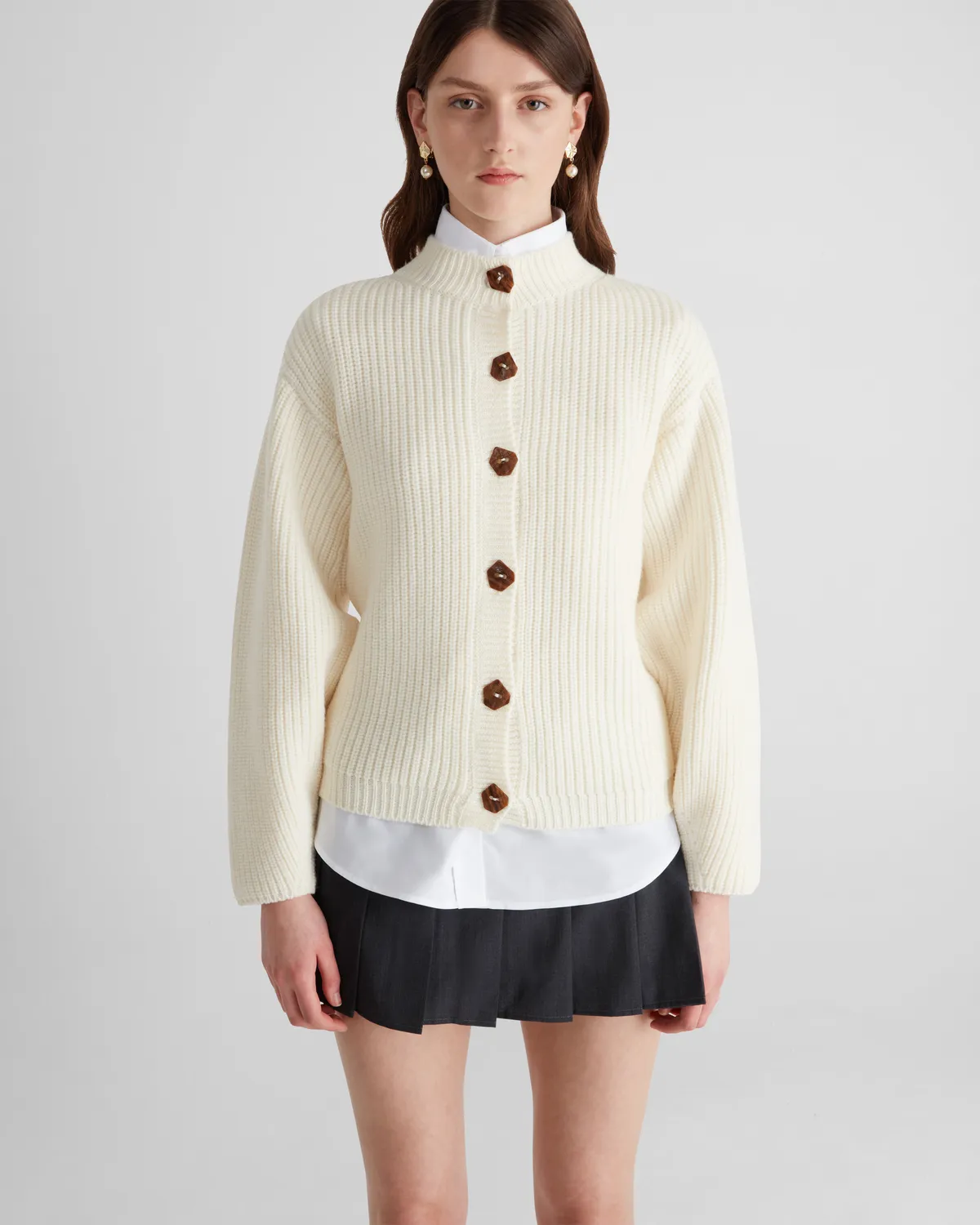 Violante Nessi Mario cardigan avorio merino Cashwool M