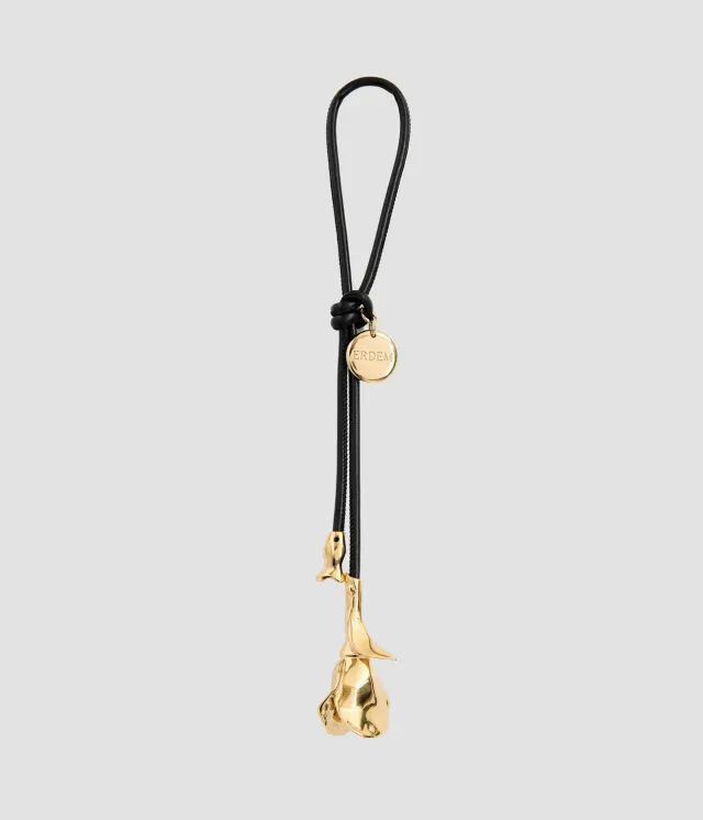 Erdem Flora Bag Charm charm borsa fiore oro 25,5 cm
