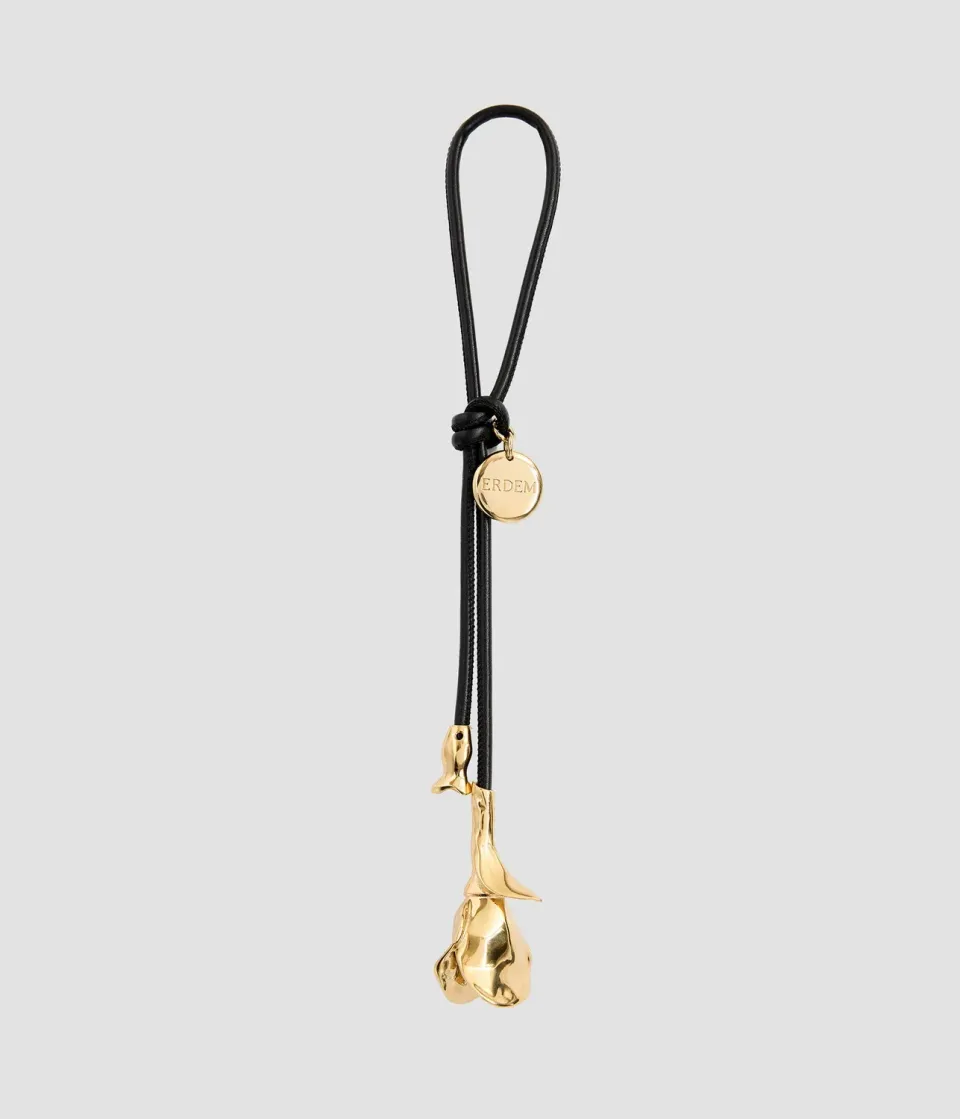 Erdem Flora Bag Charm charm borsa fiore oro 25,5 cm