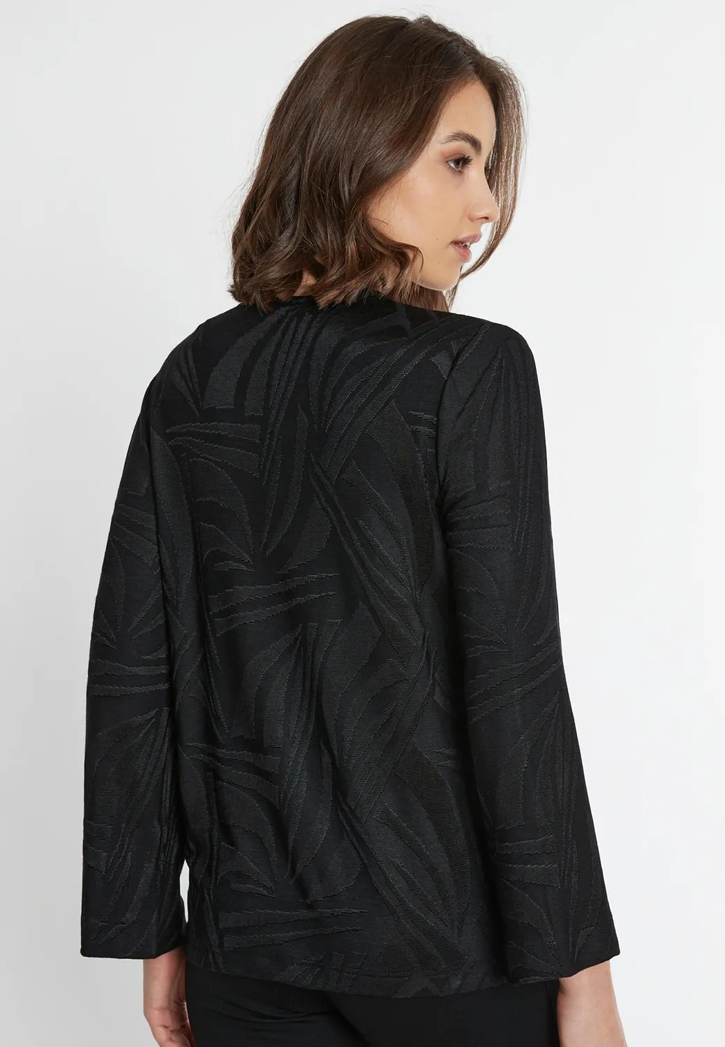 Ana Alcazar Sonea V-Top top nero in viscosa devoré