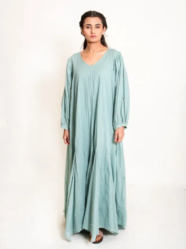 Our Dve Seeho Dress abito maxi verde menta
