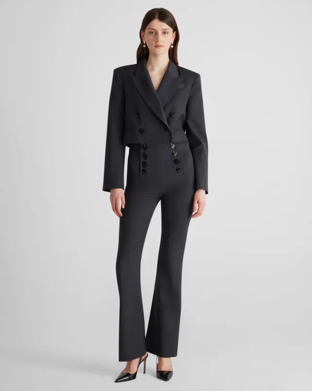 Violante Nessi Matisse Pantaloni Lana Grigi Svasati