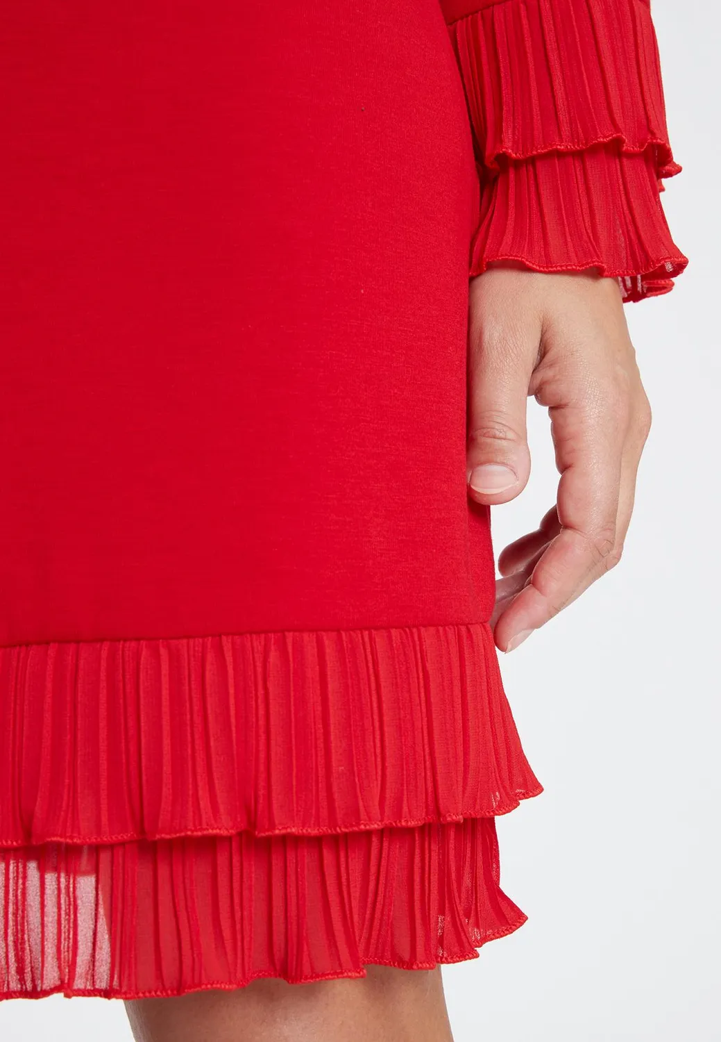 Ana Alcazar Sipoly abito rosso scollo a V