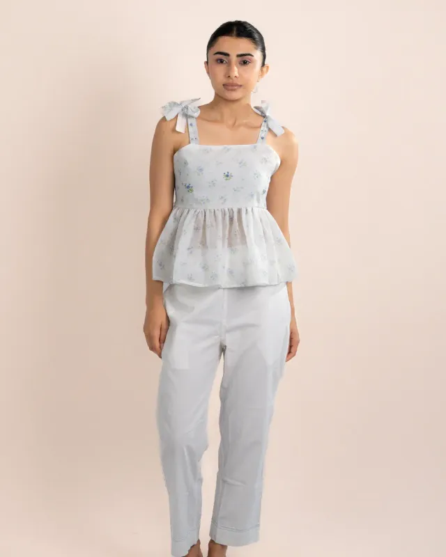 Our Dve Daisy Top Organza Quadri Sea Breezy 20 Pollici