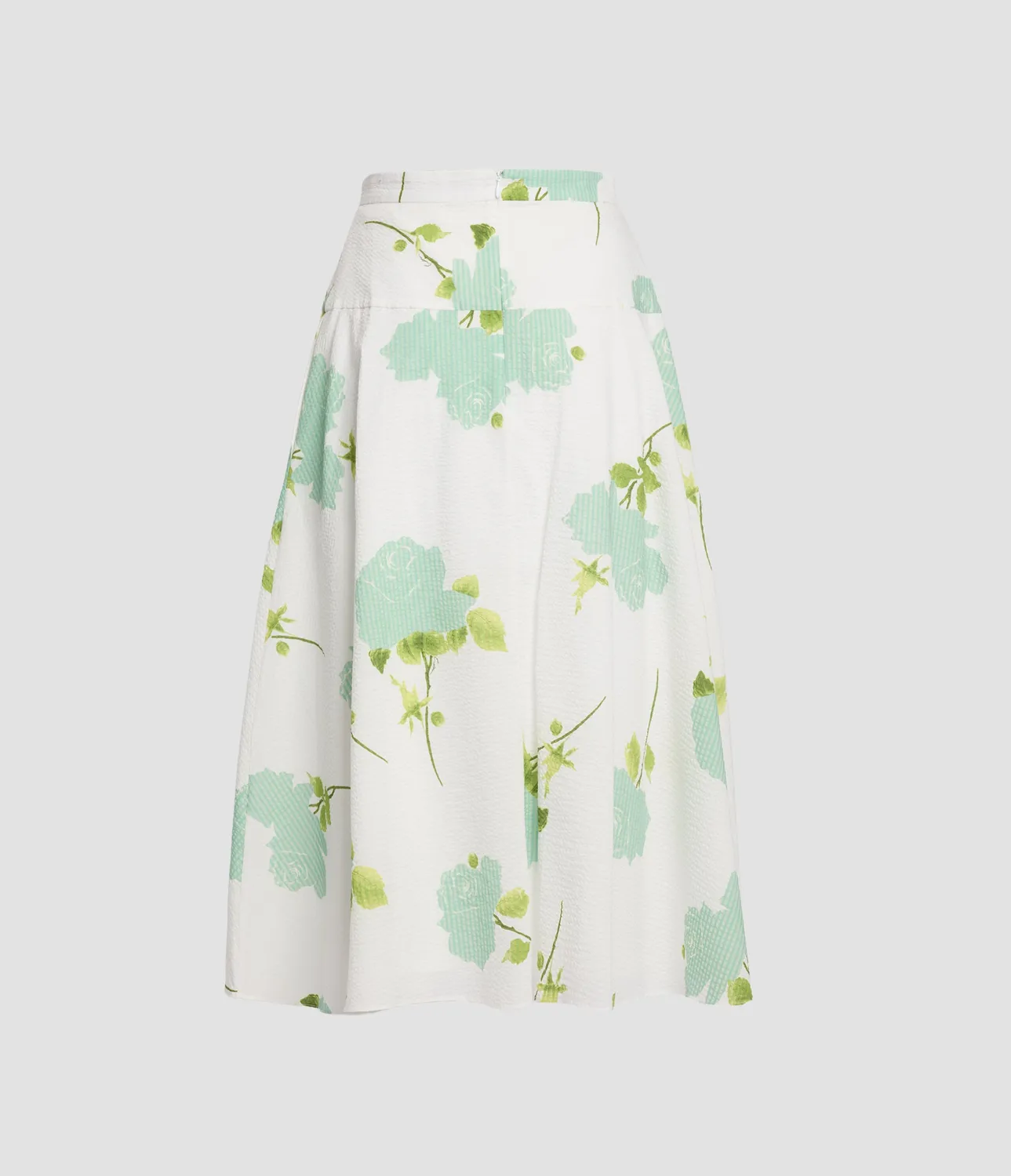 Erdem Floral Cotton gonna midi seersucker floreale