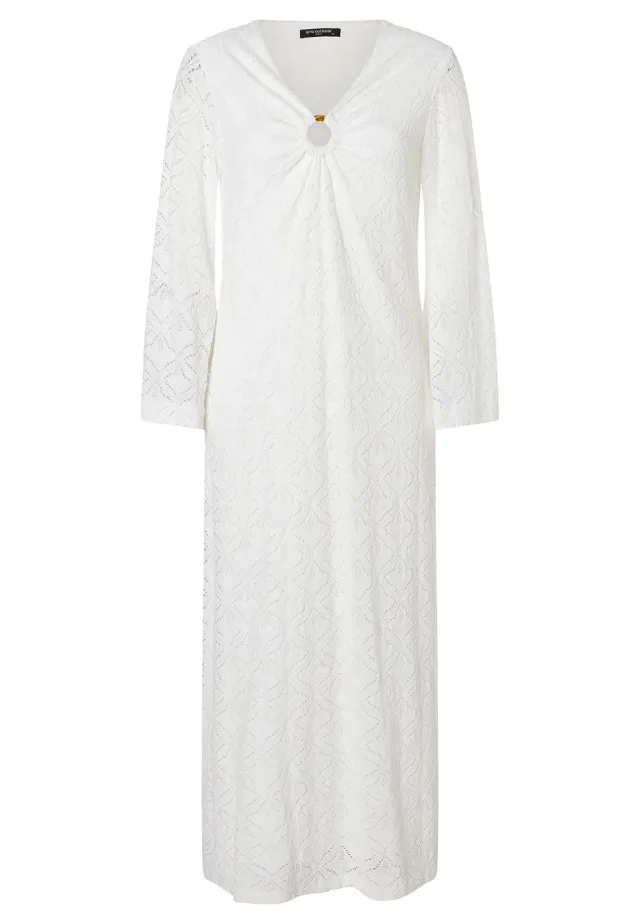 Ana Alcazar Zalena abito maxi pizzo bianco