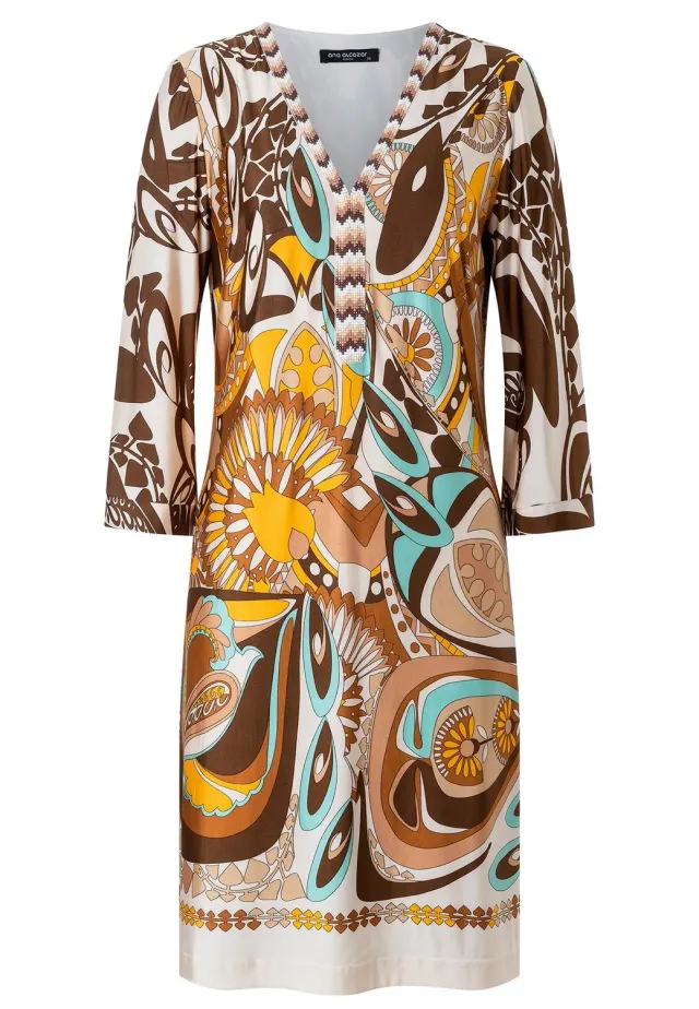 Ana Alcazar Pikuna abito tunica jersey scollo V